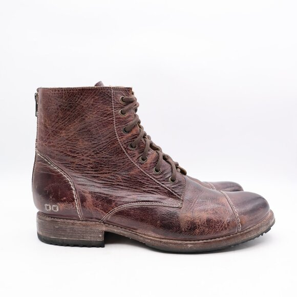 Bed Stu Protege Teak Chukka Men’s 12 Boots Burgundy Brown Leather Lace Up - Picture 1 of 9